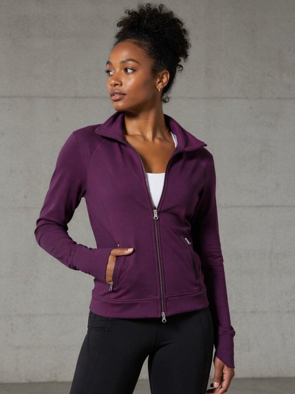 Lululemon Purple Burgundy Zip-Up Jacket Size 4 Lightweight Athletic Activewear